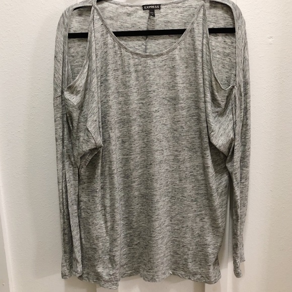 Express Tops - Express Cold Shoulder Long Sleeve Top